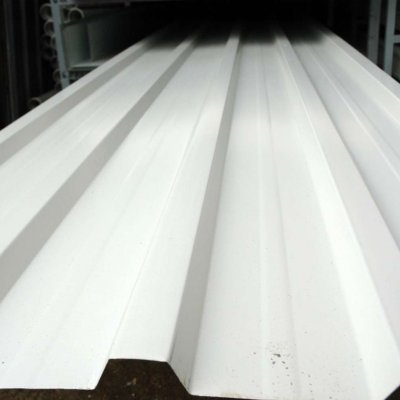 WHITE PAINTED TRAPEZOIDAL SHEET